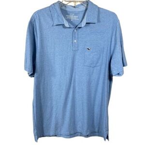 Vineyard Vines Mens XL Edgartown Polo Light Blue Pima Cotton Preppy Polo